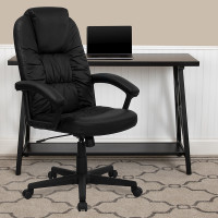 Flash Furniture High Back Black Leather Executive Swivel Office Chair BT-983-BK-GG